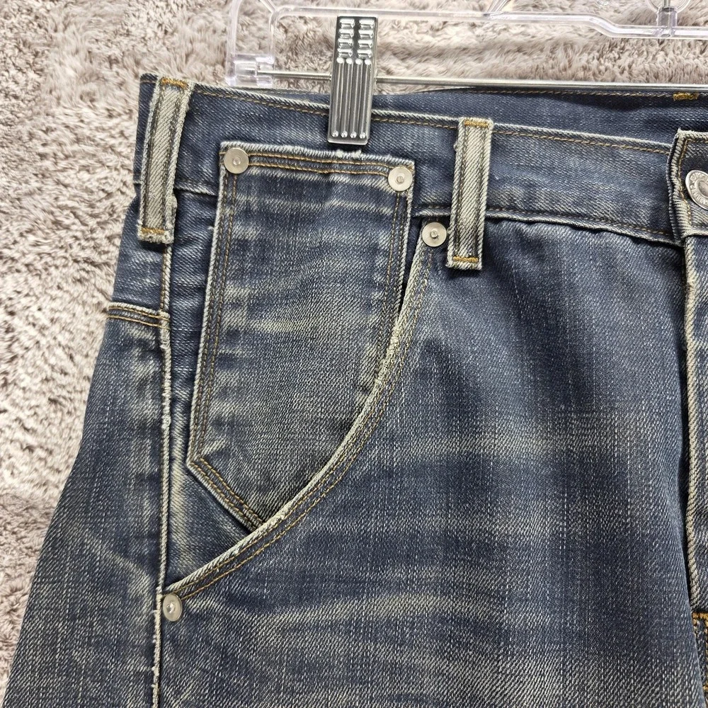VTG Levis Engineered Jeans Mens Blue Twisted Buckle Back Dark Wash Fits 32x30